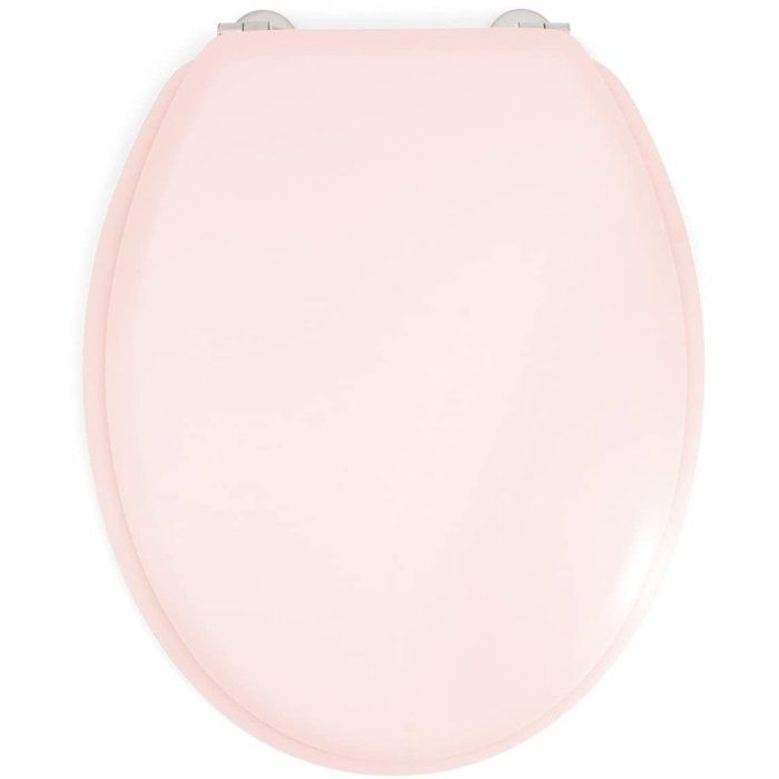 GELCO DESIGN Dolce Toilet Seat - Molded Wood - Crystal Pink - Stainless Steel Hinges
