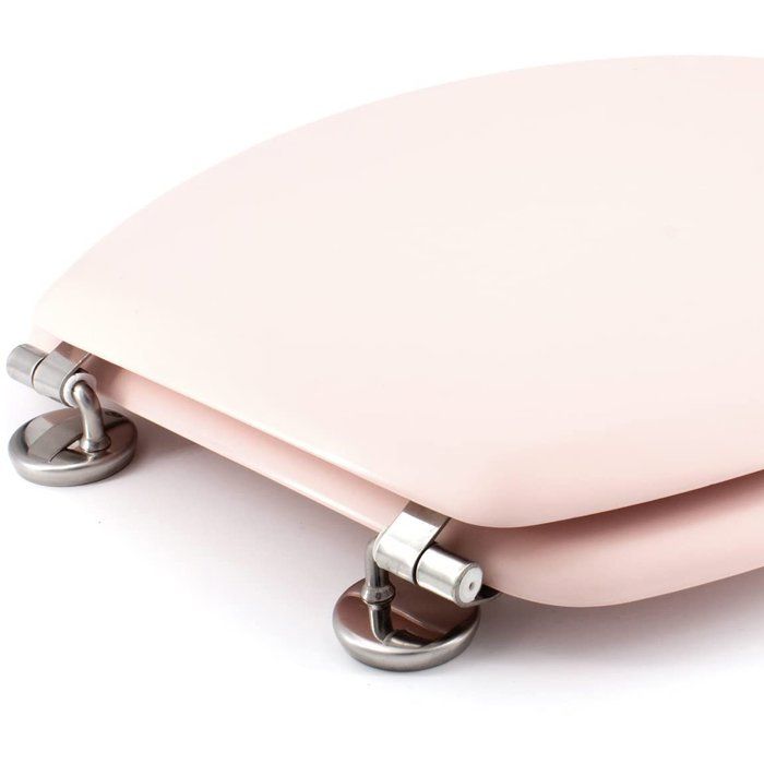 GELCO DESIGN Dolce Toilet Seat - Molded Wood - Crystal Pink - Stainless Steel Hinges