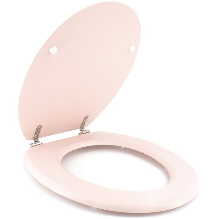 GELCO DESIGN Dolce Toilet Seat - Molded Wood - Crystal Pink - Stainless Steel Hinges