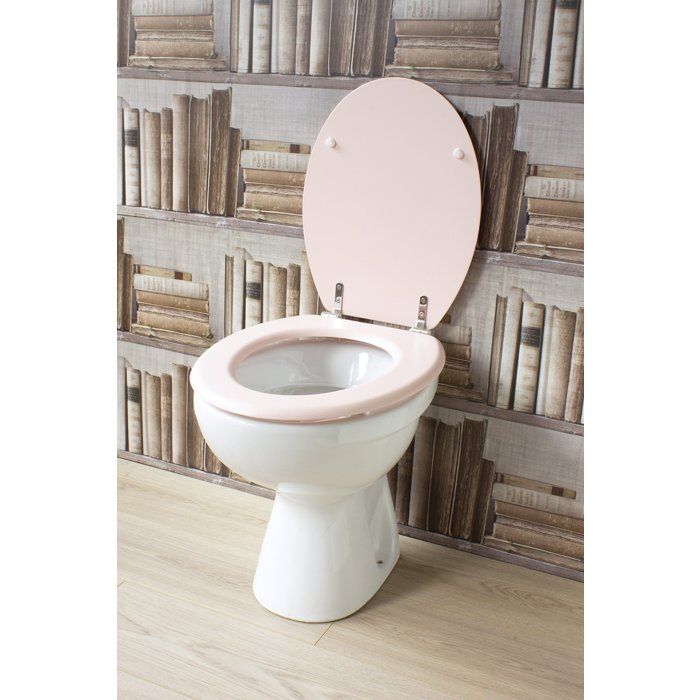 GELCO DESIGN Dolce Toilet Seat - Molded Wood - Crystal Pink - Stainless Steel Hinges