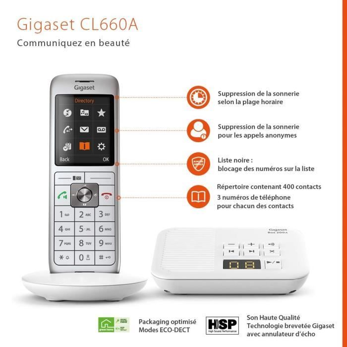 Gigaset CL 660 A Cordless Phone - White - 400 Contacts - Answering Machine