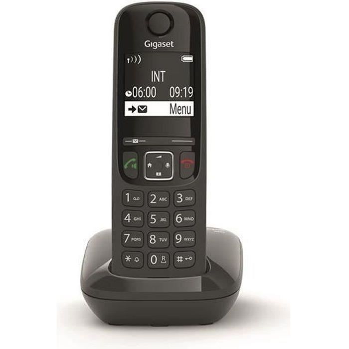 GIGASET AS690 Corded Telephone - Black - High-Performance Hands-Free, Call Blocking