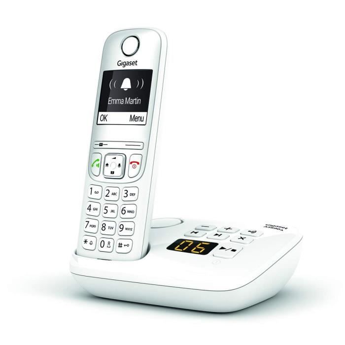 GIGASET AS690 A Cordless Phone - White - Answering Machine, Hands-Free, Caller ID