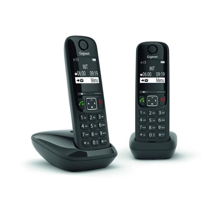 GIGASET Téléphone Fixe AS690 Duo Noir