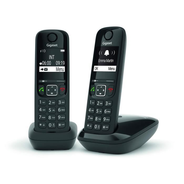 GIGASET Téléphone Fixe AS690 Duo Noir