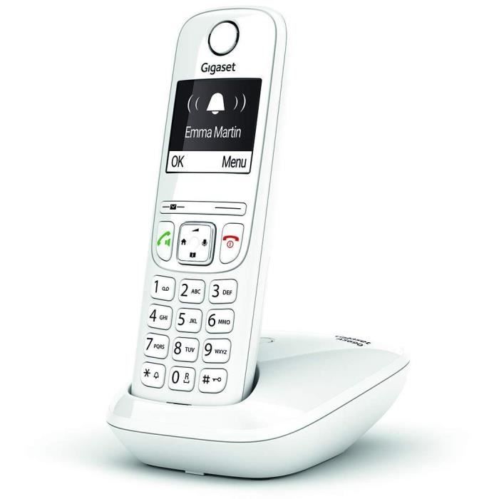 Gigaset AS690 Trio Cordless Phone - White - 100 Contacts - Hands-free