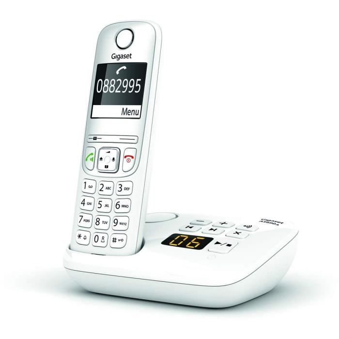 GIGASET AS690 A Trio Cordless Phone - White - Answering Machine, 20 Ringtones