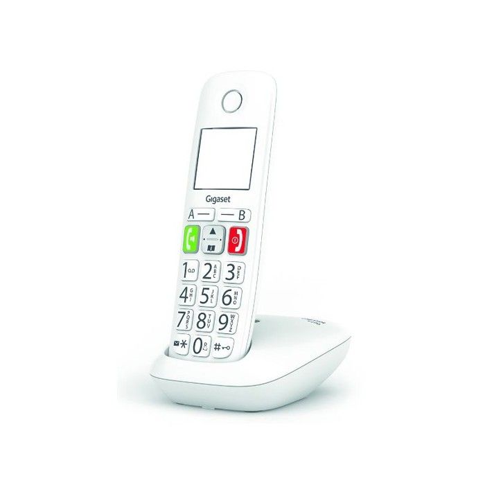 GIGASET E290 Cordless Phone - White - Large Screen, Audio Boost, 150-Contact Phonebook