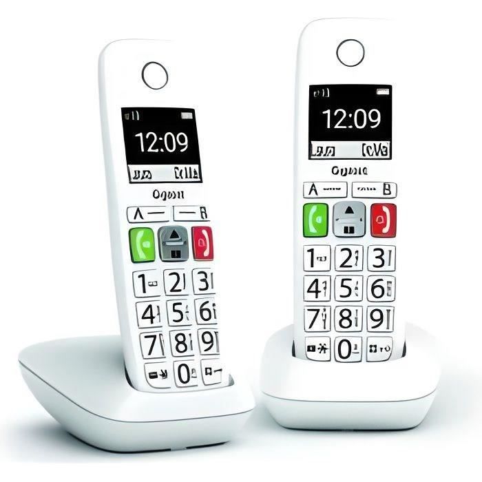 GIGASET E290 Duo Cordless Phone - White - Large Screen, Large Buttons, Audio Boost
