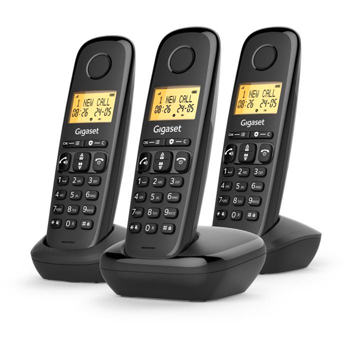 GIGASET Basic 100 Trio Landline Phone - Hands-free - Backlit Screen - 50-contact Phonebook