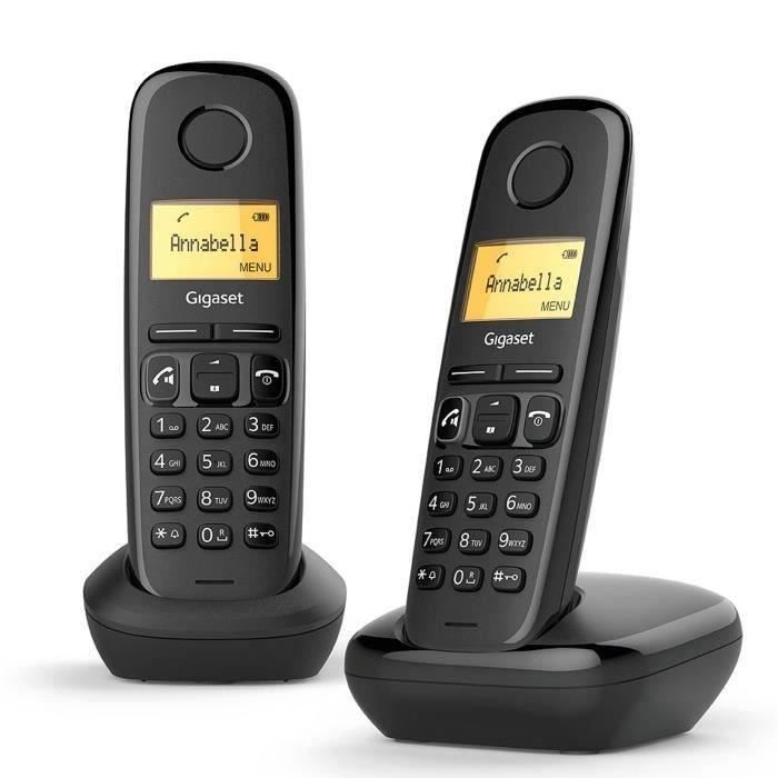 GIGASET A270 Duo Cordless Phone Black with Caller ID 80-Name