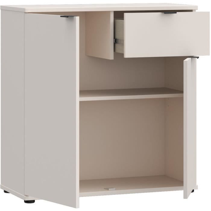 GANYMEDE Storage Unit - Sand - 2 Doors/1 Drawer - 80.1 x 34.1 x 82.3 cm