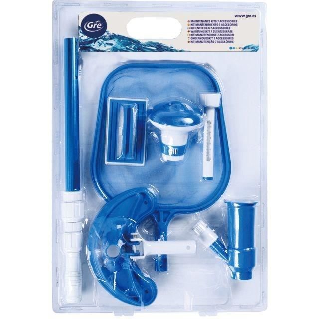 GRE - 6-Piece Pool Cleaning Kit with Brush, Skimmer, Handle, and More