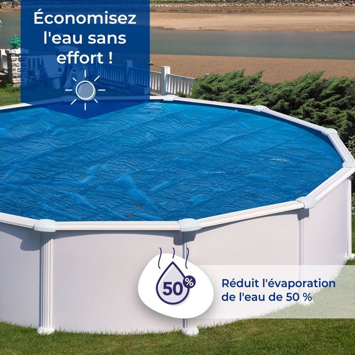 GRE Summer Bubble Cover - 180 µm - 6.00 x 3.00 m Pool - For Steel/Resin, Tubular or Self-Supporting Pools