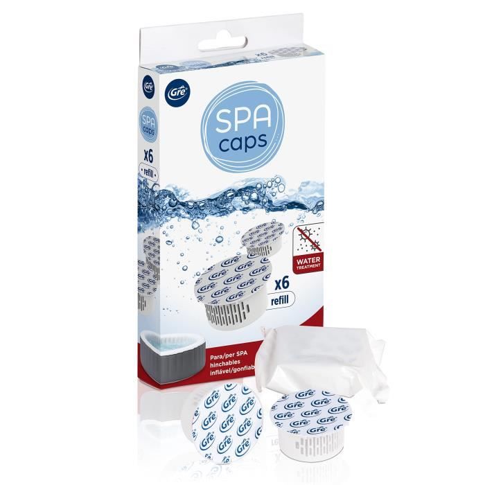 GRE - SPA CAPS Refills for Inflatable Spa Disinfection - Chlorine-Free - 6 Capsules