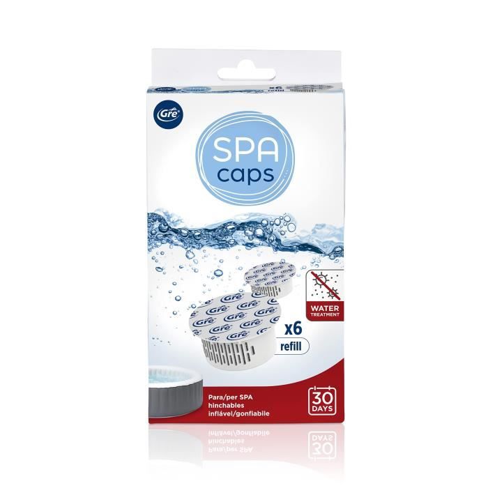 GRE - SPA CAPS Refills for Inflatable Spa Disinfection - Chlorine-Free - 6 Capsules