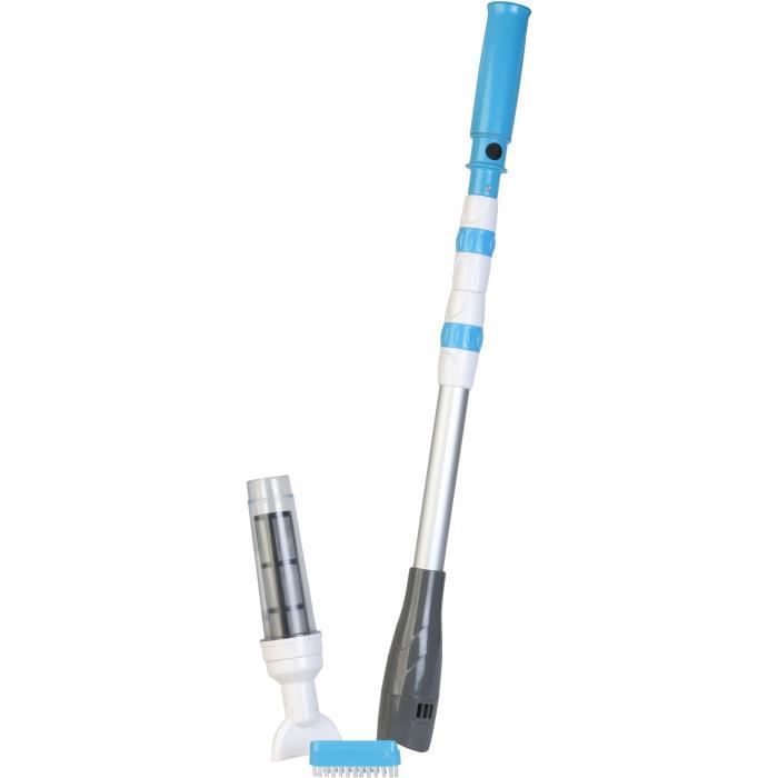 GRE - Nettoyeur aspirateur de fond a batterie pour piscine - Avec manche téléscopique