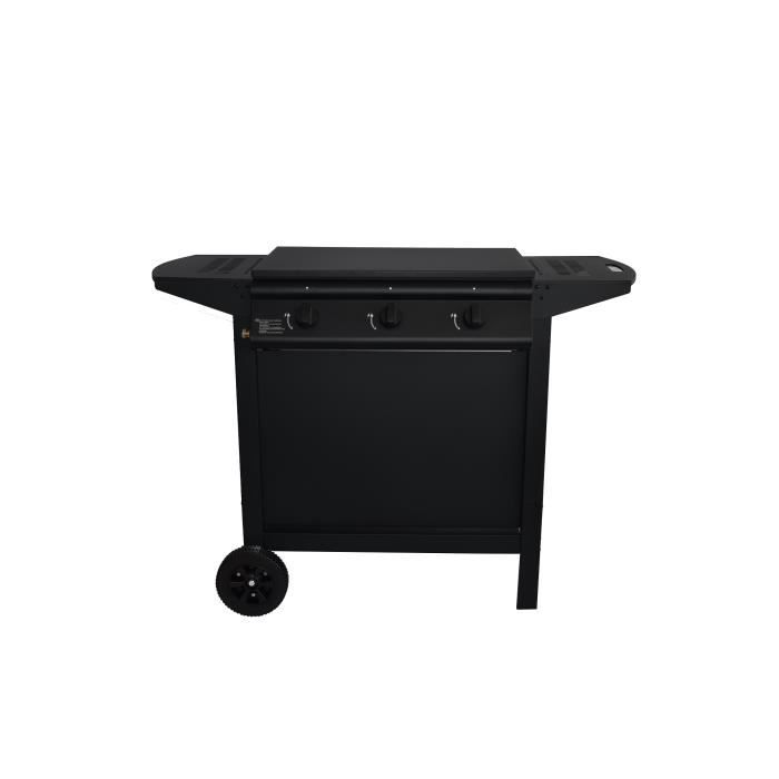 GRILL GARDEN Gas Barbecue + Griddle - 3 Burners - Black - Protective Cover