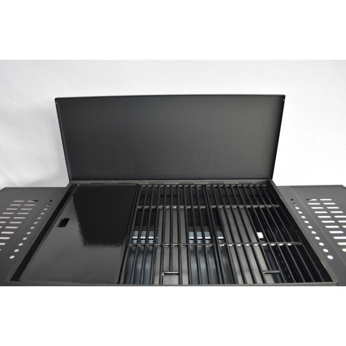 GRILL GARDEN Gas Barbecue + Griddle - 3 Burners - Black - Protective Cover