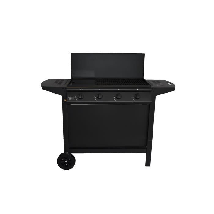 GRILL GARDEN Gas Barbecue - 4 Burners - Black - Protective Cover