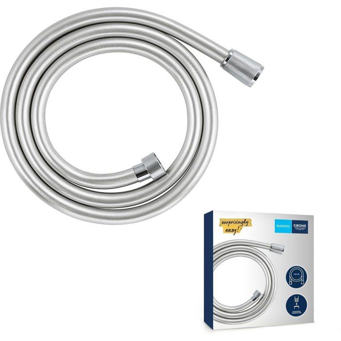 GROHE VitalioFlex Shower Hose - 1.5 m - Anti-Kink - Anti-Twist - Universal Connection - Chrome - 27505001