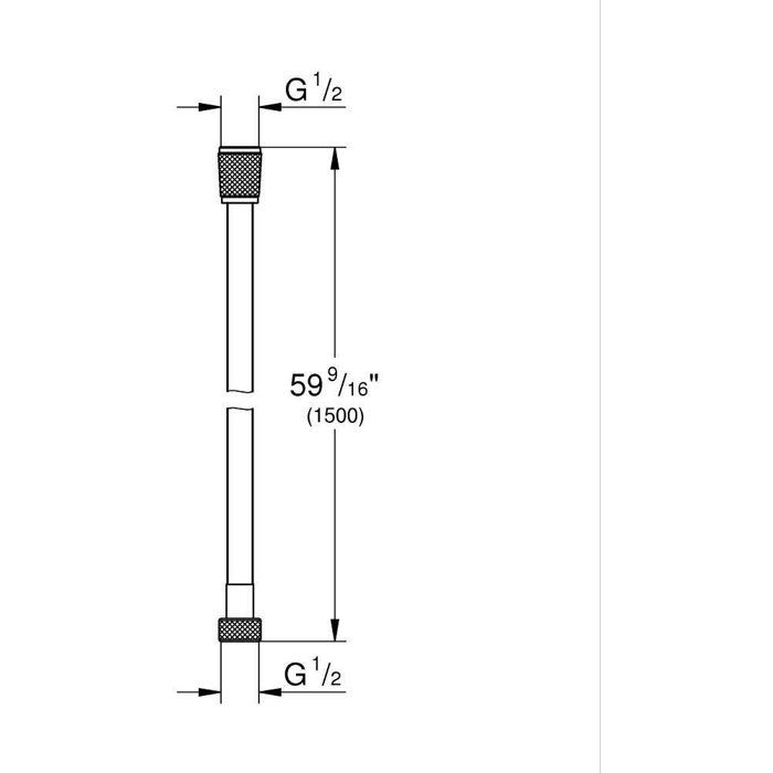 GROHE VitalioFlex Shower Hose - 1.5 m - Anti-Kink - Anti-Twist - Universal Connection - Chrome - 27505001