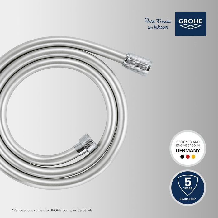 GROHE VitalioFlex Shower Hose - 1.5 m - Anti-Kink - Anti-Twist - Universal Connection - Chrome - 27505001