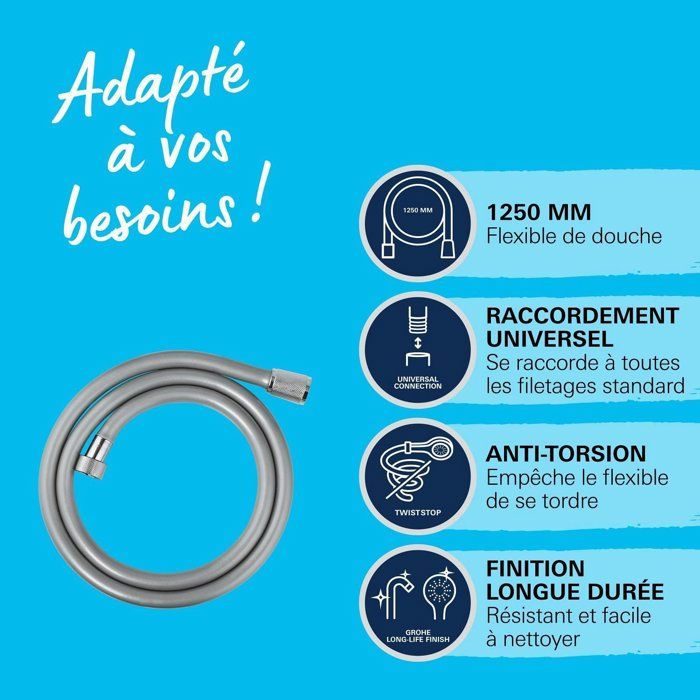 GROHE VitalioFlex Trend Shower Hose 1.25 m Chrome