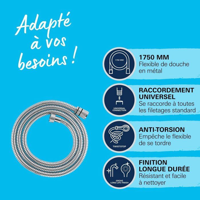 GROHE VitalioFlex Metal Shower Hose 1.75 m