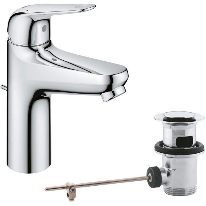 GROHE Swift - Single-Lever Basin Mixer Tap - 24325001 - Chrome - Size M - Water Saving