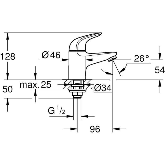 GROHE Swift - Single-Flow Hand Basin Tap - 20617001 - Chrome - Size XS - Water Saving