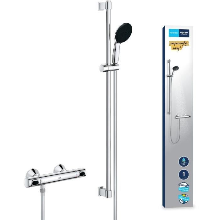 Shower Set - 1 Spray - Thermostatic Mixer - GROHE - 34805001 - Grey