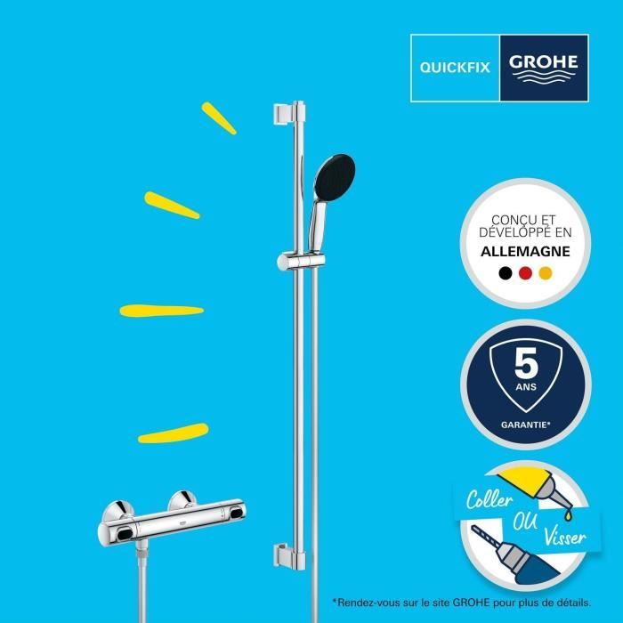 Shower Set - 1 Spray - Thermostatic Mixer - GROHE - 34805001 - Grey