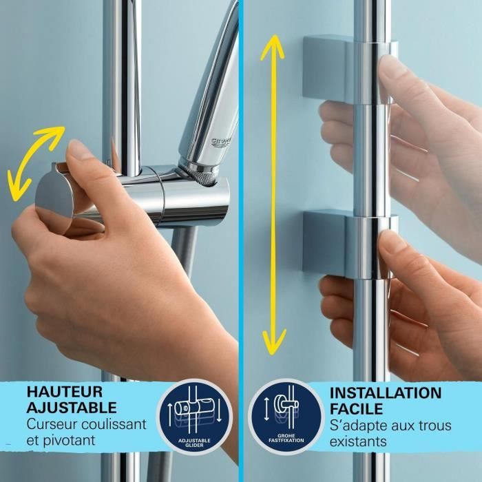 Shower Set - 1 Spray - Thermostatic Mixer - GROHE - 34805001 - Grey