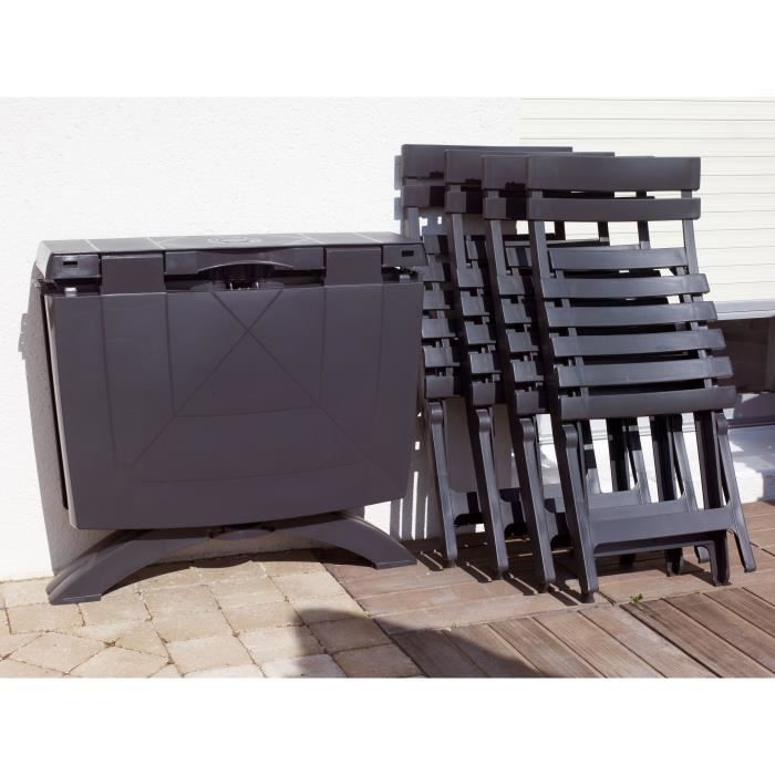 GRILL ME Miami Folding Chair - Anthracite - Weatherproof and Easy to Store