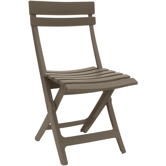 GROSFILLEX Miami Folding Chair - Taupe - Weather and UV Resistant