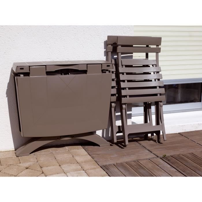 GROSFILLEX Miami Folding Chair - Taupe - Weather and UV Resistant