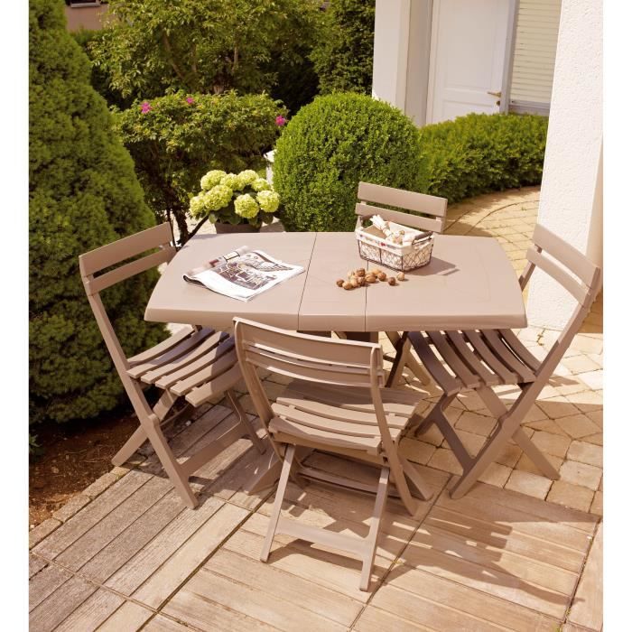 GROSFILLEX Miami Folding Chair - Taupe - Weather and UV Resistant