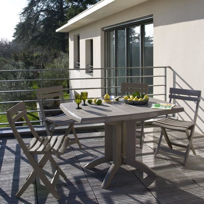 GROSFILLEX Miami Folding Chair - Taupe - Weather and UV Resistant