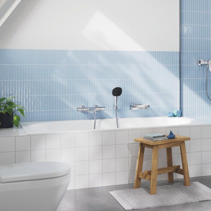 GROHE Precision Trend Thermostatic Bath/Shower Mixer - Chrome - Anti-Scald Protection