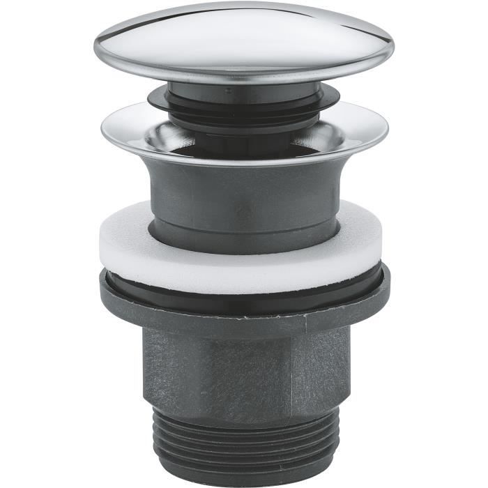 GROHE Click-Clack Waste Fitting - Basin Clamping Diameter 63 mm - Chrome Metal