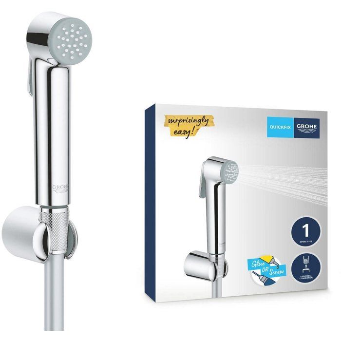 GROHE Vitalio Trigger Spray 30 Shower Set - Chrome - Wall Bracket Included 1-Jet