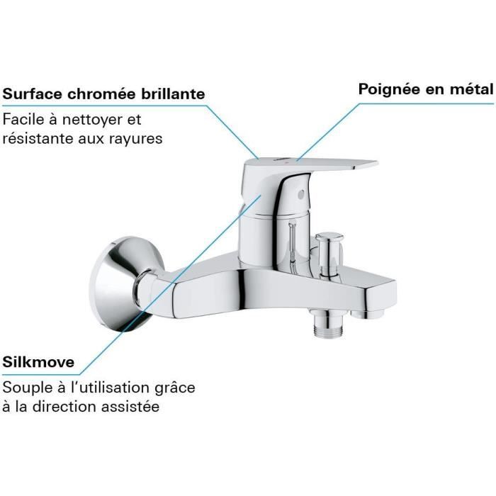 GROHE Start Flow Bath/Shower Mixer - Wall Mounted - Chrome - 23772000
