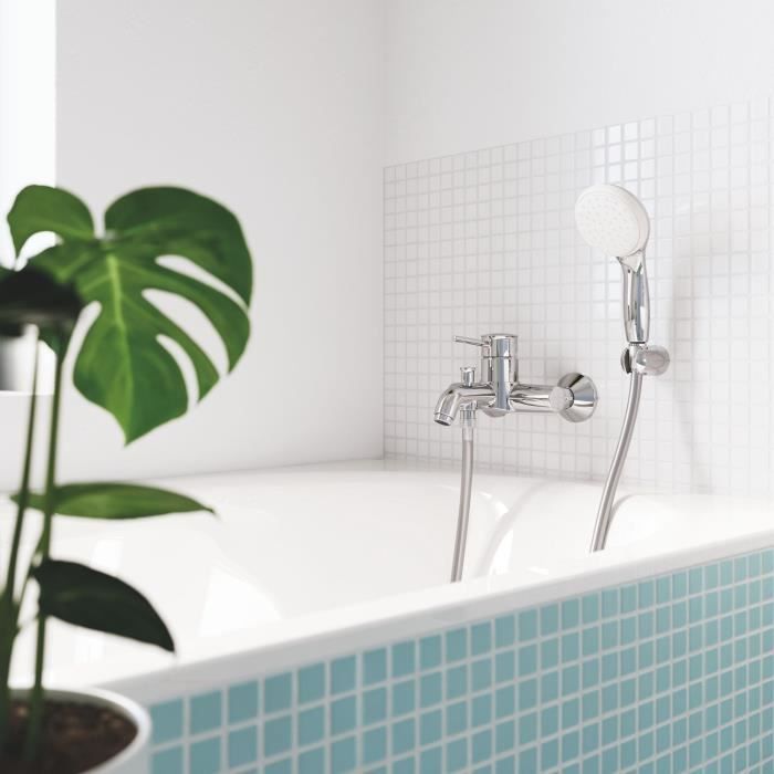 GROHE Wall-Mounted Single-Lever Bath/Shower Mixer - Chrome Finish - Depth 191 mm