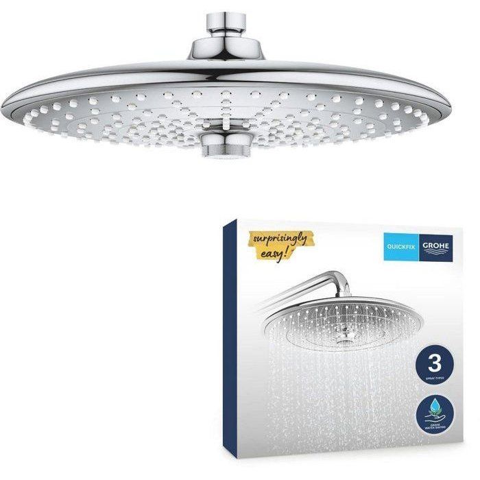 GROHE - Douche de tete Vitalio Joy 260 - 3 jets - chromé - raccords filetés 1/2 - économie d'eau