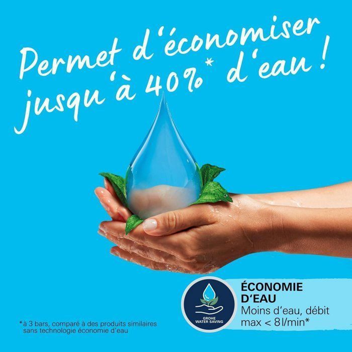 GROHE - Douche de tete Vitalio Joy 260 - 3 jets - chromé - raccords filetés 1/2 - économie d'eau