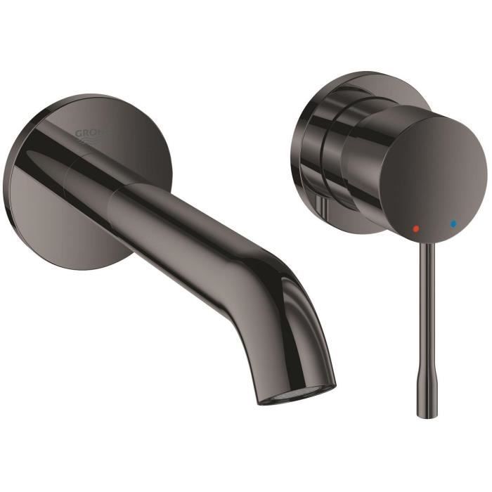 GROHE Wall-mounted Basin Mixer Tap - Essence - 2 Holes - Size M - Hard Graphite Finish