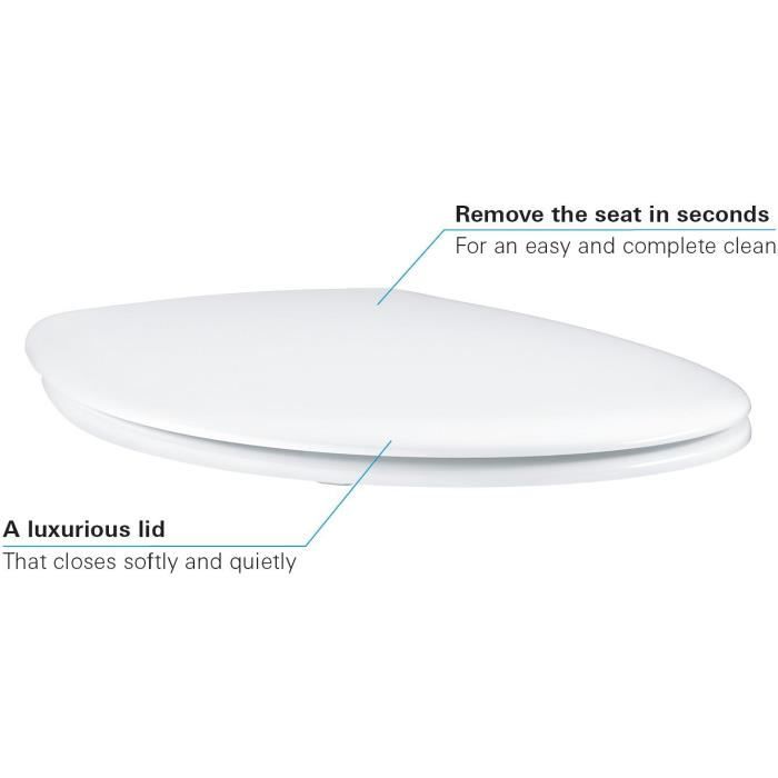 GROHE Bau Ceramic Toilet Seat - Duroplast - Alpine White - SoftClose