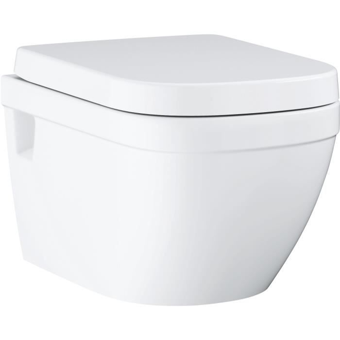 GROHE Wall-hung Toilet - Euro Ceramic Seat with Lid - Quick-release - Alpine White