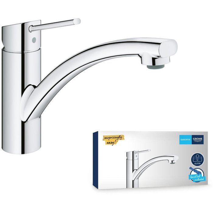 GROHE Kitchen Sink Tap - Swift - Single-Lever Mixer - Water-Saving Aerator - 140° Swivel - 30358000